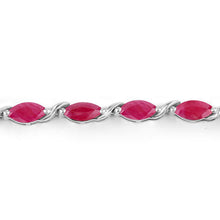 Load image into Gallery viewer, 8.00 Carat Genuine Ruby 10K White Gold Bracelet