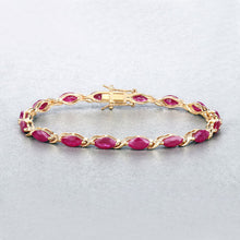 Load image into Gallery viewer, 8.00 Carat Genuine Ruby 10K Yellow Gold Bracelet