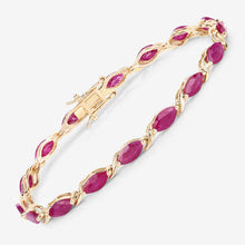 Load image into Gallery viewer, 8.00 Carat Genuine Ruby 10K Yellow Gold Bracelet
