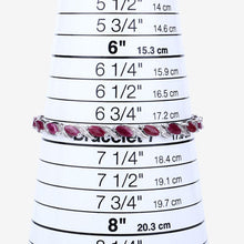 Load image into Gallery viewer, 7.78 Carat Genuine Ruby and White Diamond 10K White Gold Bracelet