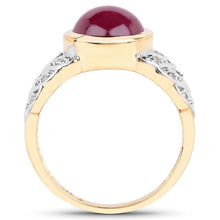 Load image into Gallery viewer, 5.11 Carat Glass Filled Ruby and White Topaz .925 Sterling Silver Ring