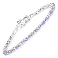 Load image into Gallery viewer, 3.78 Carat Genuine Tanzanite .925 Sterling Silver Bracelet