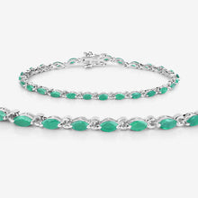Load image into Gallery viewer, 3.24 Carat Genuine Zambian Emerald .925 Sterling Silver Bracelet