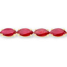 将图片加载到图库查看器,9.50 Carat Genuine Ruby 14K Yellow Gold Bracelet