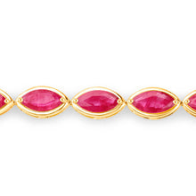 将图片加载到图库查看器,9.00 Carat Genuine Ruby 14K Yellow Gold Bracelet