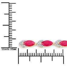 Load image into Gallery viewer, 6.79 Carat Genuine Ruby and White Diamond 14K Yellow Gold Bracelet
