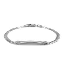 Load image into Gallery viewer, 14k White Gold Curb Link Chain Polished Children's ID Bracelet