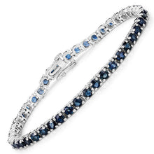 Load image into Gallery viewer, 12.04 Carat Genuine Blue Sapphire .925 Sterling Silver Bracelet