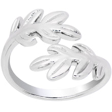 将图片加载到图库查看器,Rhodium Plated Budding Leaves Toe Ring