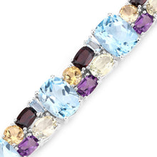 Load image into Gallery viewer, 51.36 Carat Genuine Multi Stones .925 Sterling Silver Bracelet