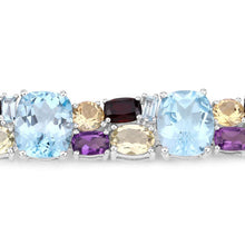 Load image into Gallery viewer, 51.36 Carat Genuine Multi Stones .925 Sterling Silver Bracelet