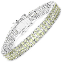 Load image into Gallery viewer, 11.97 Carat Genuine Peridot .925 Sterling Silver Bracelet