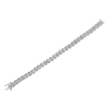 Load image into Gallery viewer, Sterling Silver rose-cut Diamond X-Link Bracelet (1 cttw, I-J Color, I2-I3 Clarity)