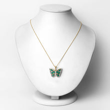 Load image into Gallery viewer, 1.91 Carat Genuine Emerald and White Zircon .925 Sterling Silver Pendant