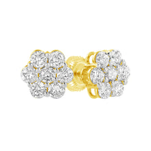 Load image into Gallery viewer, 14K Yellow Gold 1.0 Cttw Diamond Flower Earring (J-K Color, I1-I2 Clarity)