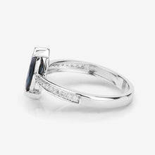 将图片加载到图库查看器,1.44 Carat Genuine Blue Sapphire and White Diamond 14K White Gold Ring