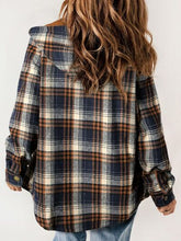 Load image into Gallery viewer, Plaid Snap Down Plush Hooded Jacket Soft & Warm Women Outerwear Cozy And Comfortable Jacket