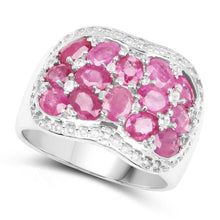 Load image into Gallery viewer, 3.04 Carat Genuine Ruby & White Topaz .925 Sterling Silver Ring