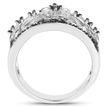 Load image into Gallery viewer, 0.31 Carat Genuine Blue Diamond .925 Sterling Silver Ring
