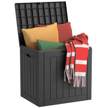 Load image into Gallery viewer, 35 Gallon Outdoor Resin Storage Box β Black/Wood Grain