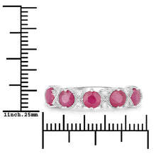 Load image into Gallery viewer, 1.61 Carat Genuine Ruby and White Diamond 14K White Gold Ring