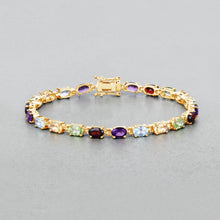 Load image into Gallery viewer, 8.96 Carat Genuine Multi Stones .925 Sterling Silver Bracelet
