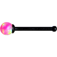 Load image into Gallery viewer, Pink 2.5mm Synthetic Opal Ball Black Anodized Nose Bone