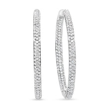 Load image into Gallery viewer, 18K White Gold 2.00 Cttw Round-Cut Diamond Inner-Outer Hoop Earrings (F-G Color, VS1-VS2 Clarity)