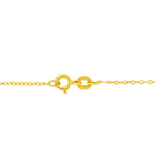 Load image into Gallery viewer, 10K Yellow Gold Plated .925 Sterling Silver Diamond Accent Cross Ribbon 18" Pendant Necklace (I-J Color, I2-I3 Clarity)
