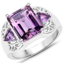Load image into Gallery viewer, 4.30 Carat Genuine Amethyst .925 Sterling Silver Ring