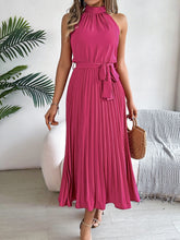 Load image into Gallery viewer, Cute Pink Sleeveless Midi Dress Elegant & Flowy Girls Dress Beautiful Design