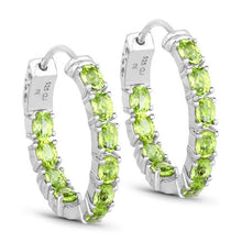 Load image into Gallery viewer, 3.40 Carat Genuine Peridot .925 Sterling Silver Earrings