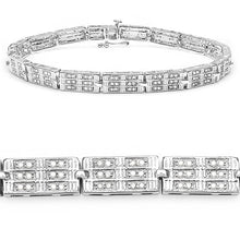 Load image into Gallery viewer, 1.16 Carat Genuine White Diamond 14K White Gold Plated .925 Sterling Silver Bracelet