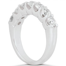 将图片加载到图库查看器,14k White Gold Diamond Scalloped Shared U Prong Setting Wedding Ring Band