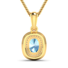 Load image into Gallery viewer, 1.35 Carat Genuine Aquamarine and White Diamond 14K Yellow Gold Pendant