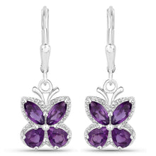Load image into Gallery viewer, 2.12 Carat Genuine Amethyst .925 Sterling Silver Earrings