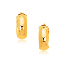 Load image into Gallery viewer, 14k Yellow Gold Wide Medium Hoop Earrings with Snap Lock