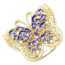 将图片加载到图库查看器,2.50 Carat Genuine Tanzanite .925 Sterling Silver Ring