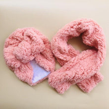 Load image into Gallery viewer, Baby Cotton Hat Autumn Winter Children Scarf Hat Sets Bowknot Ear Baby Girl Boy Warm Beanies Cap Neck Warmer Scarf Fleece Balaclava Hood Ski Mask Cold Weather Face Mask Neck Warmer Winter Nose Warmer