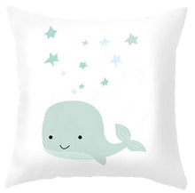 Load image into Gallery viewer, Baby Cushion Whale Print Kids Decoration Cute Rabbit Bear Eyelashes Love Decorative Bunny Pillow Case Cute Animal Little White Rabbits Pillows For Home 45x45CM