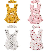 Load image into Gallery viewer, Baby Girl Ruffled Solid Color Sleeveless Backless Romper Jumpsuit Comfy Outfit Excellent Gift For Your Baby Girl
