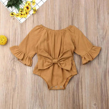 Load image into Gallery viewer, Baby Girl Ruffled Solid Color Sleeveless Backless Romper Jumpsuit Comfy Outfit Excellent Gift For Your Baby Girl