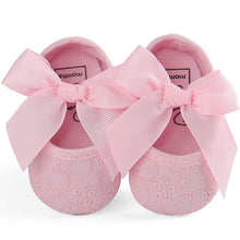 将图片加载到图库查看器,Baby Girls Princess Bowknot Soft Sole Cloth Crib Shoes Sneaker