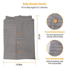 Load image into Gallery viewer, Baby Knit Swaddle Blanket Wrap with Buttons