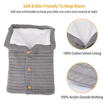 Load image into Gallery viewer, Baby Knit Swaddle Blanket Wrap with Buttons