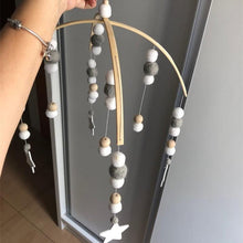 将图片加载到图库查看器,Baby Nordic Wooden Beads Wind Chimes with Wool Balls Nursery Mobile Crib Bed Bell Baby Bedroom Ceiling Wooden Beads Wind Chime Hanging Newborn Baby Bed Hanging Wind-bell Crib Tent Kids Room Decorations Ornaments