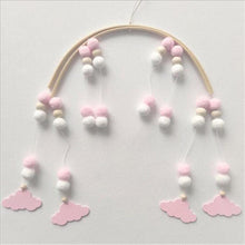 将图片加载到图库查看器,Baby Nordic Wooden Beads Wind Chimes with Wool Balls Nursery Mobile Crib Bed Bell Baby Bedroom Ceiling Wooden Beads Wind Chime Hanging Newborn Baby Bed Hanging Wind-bell Crib Tent Kids Room Decorations Ornaments
