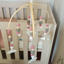 将图片加载到图库查看器,Baby Nordic Wooden Beads Wind Chimes with Wool Balls Nursery Mobile Crib Bed Bell Baby Bedroom Ceiling Wooden Beads Wind Chime Hanging Newborn Baby Bed Hanging Wind-bell Crib Tent Kids Room Decorations Ornaments