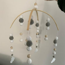 将图片加载到图库查看器,Baby Nordic Wooden Beads Wind Chimes with Wool Balls Nursery Mobile Crib Bed Bell Baby Bedroom Ceiling Wooden Beads Wind Chime Hanging Newborn Baby Bed Hanging Wind-bell Crib Tent Kids Room Decorations Ornaments