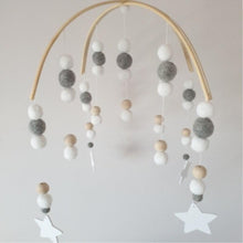 将图片加载到图库查看器,Baby Nordic Wooden Beads Wind Chimes with Wool Balls Nursery Mobile Crib Bed Bell Baby Bedroom Ceiling Wooden Beads Wind Chime Hanging Newborn Baby Bed Hanging Wind-bell Crib Tent Kids Room Decorations Ornaments